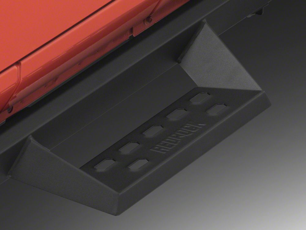 RedRock 4-Inch Drop TC1 Running Boards; Textured Black (18-25 Jeep Wrangler JL 2-Door)