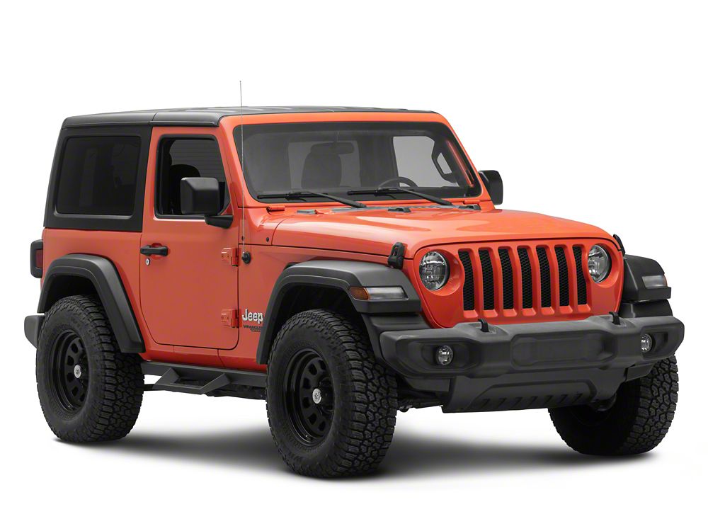 RedRock 4-Inch Drop TC1 Running Boards; Textured Black (18-25 Jeep Wrangler JL 2-Door)