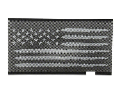 RedRock American Flag V2 Grille Insert; Black and White (07-18 Jeep Wrangler JK)