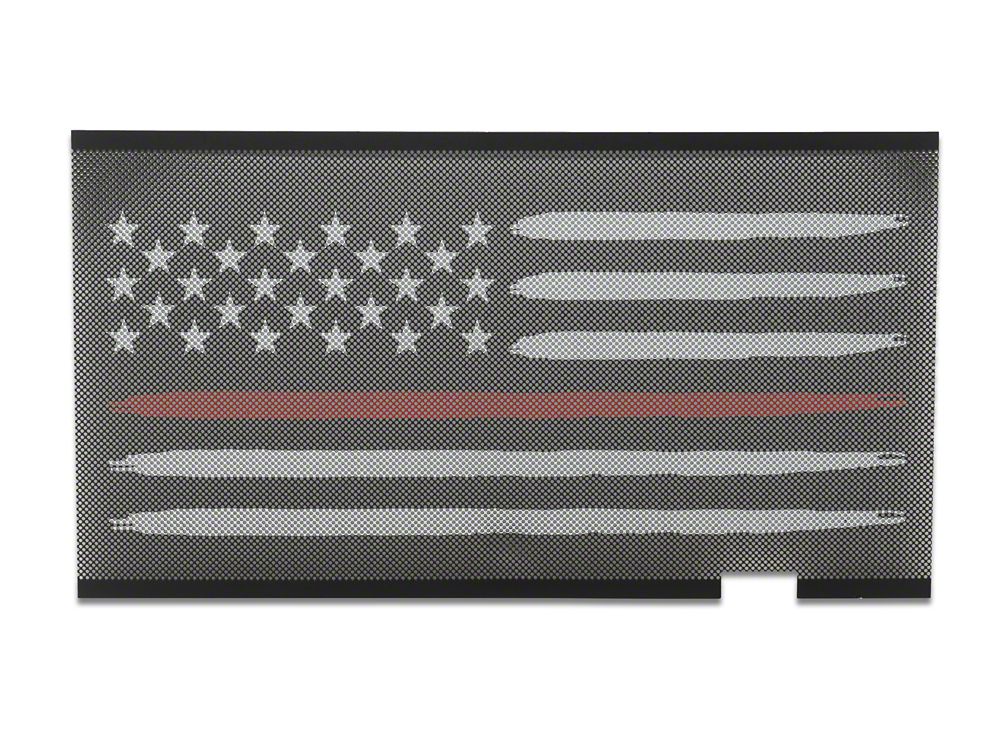 RedRock American Flag V2 Grille Insert; Red and White (07-18 Jeep Wrangler JK)