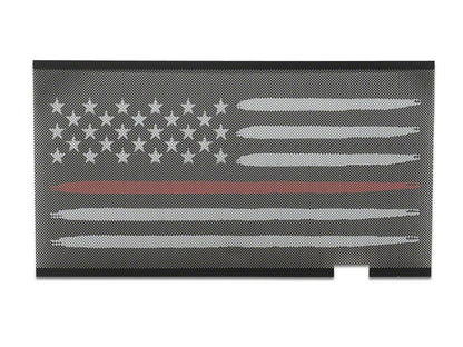 RedRock American Flag V2 Grille Insert; Red and White (07-18 Jeep Wrangler JK)