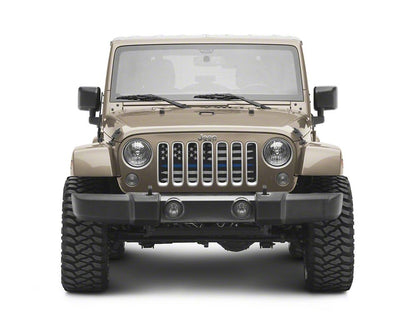 RedRock American Flag V2 Grille Insert; Blue and White (07-18 Jeep Wrangler JK)