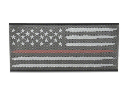 RedRock American Flag V2 Grille Insert; Red and White (18-25 Jeep Wrangler JL, Excluding Rubicon 392)
