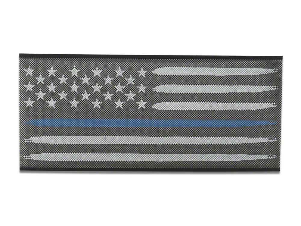 RedRock American Flag V2 Grille Insert; Blue and White (18-25 Jeep Wrangler JL, Excluding Rubicon 392)