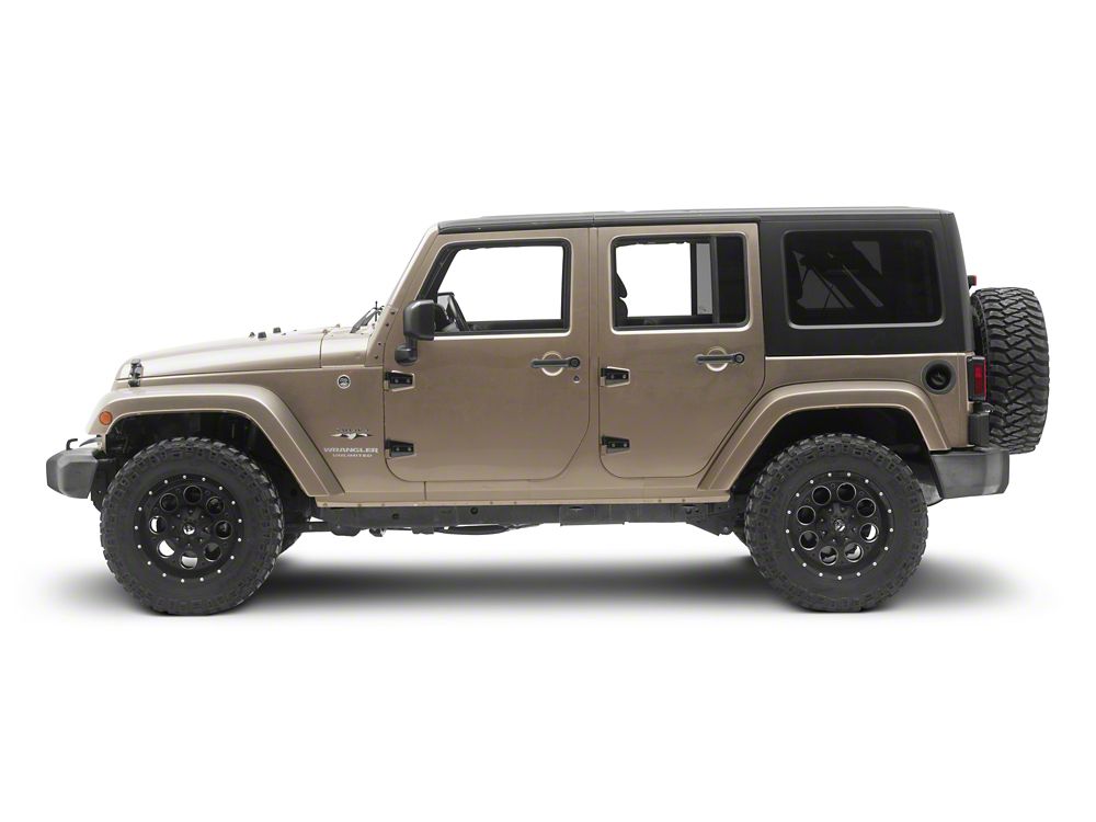 RedRock Door Hinge Set; Textured Black (07-18 Jeep Wrangler JK 4-Door)