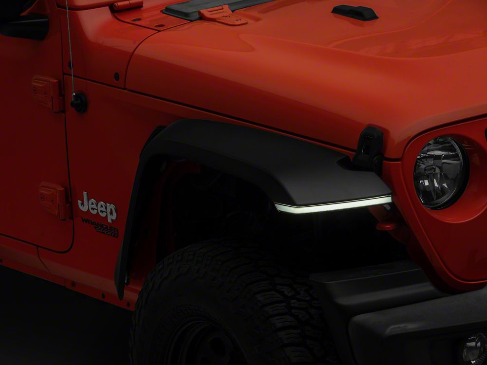 RedRock Flat Style Fender Flares with LED DRL and Turn Signals (18-25 Jeep Wrangler JL)