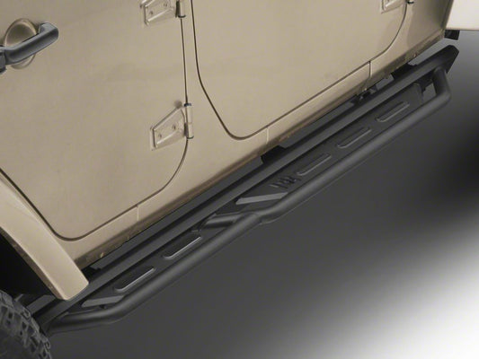 RedRock TC3 HD Rocker Steps; Textured Black (07-18 Jeep Wrangler JK 4-Door)