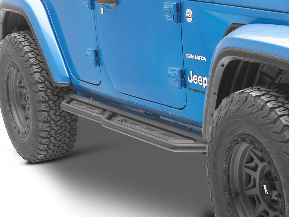 RedRock TC3 HD Rocker Steps; Textured Black (18-25 Jeep Wrangler JL 4-Door)