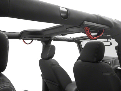 RedRock Paracord 3-in-1 Grab Handles; Red (07-18 Jeep Wrangler JK)