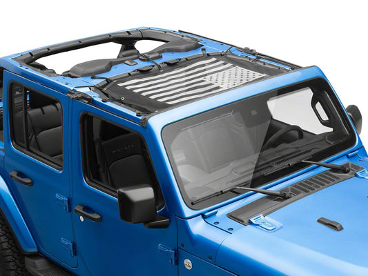 RedRock Mesh Sun Shade; Front; American Flag (24-25 Jeep Gladiator JT)