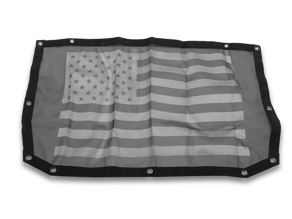 RedRock Mesh Sun Shade; Front; American Flag (24-25 Jeep Wrangler JL)