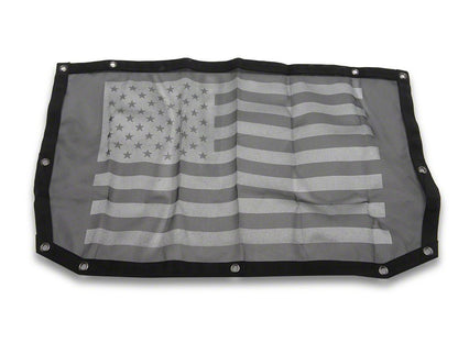 RedRock Mesh Sun Shade; Front; American Flag (24-25 Jeep Wrangler JL)