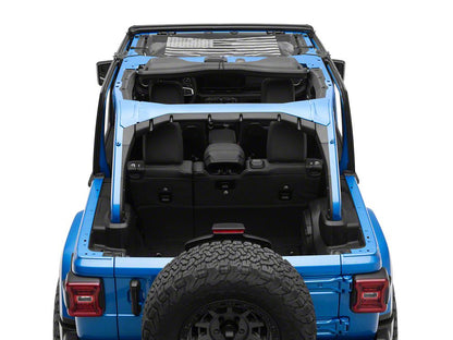 RedRock Mesh Sun Shade; Front; American Flag (24-25 Jeep Wrangler JL)