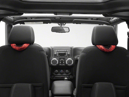 RedRock Headrest Grab Handles; Red (07-25 Jeep Wrangler JK & JL)