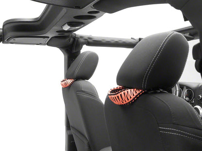 RedRock Headrest Grab Handles; Orange (07-25 Jeep Wrangler JK & JL)