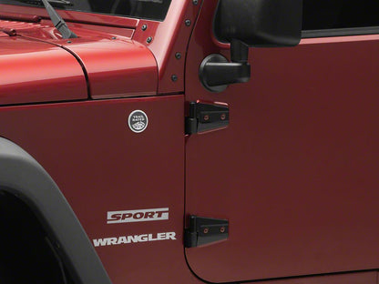 RedRock Door Hinges; Textured Black (07-18 Jeep Wrangler JK 2-Door)