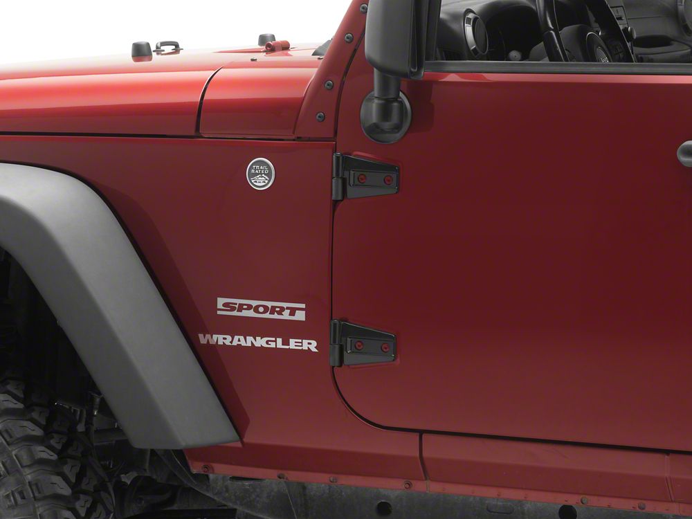 RedRock Door Hinges; Textured Black (07-18 Jeep Wrangler JK 2-Door)