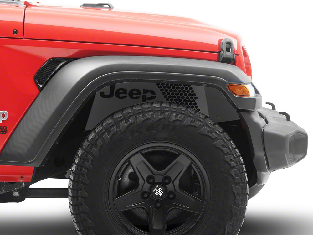 Jeep Licensed by RedRock Aluminum Inner Fender Liners; Front (18-26 Jeep Wrangler JL)
