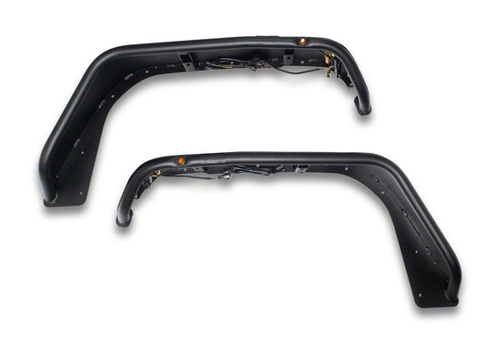 Jeep Licensed by RedRock Tubular Fender Flares with LED DRL and Marker Lights; Front (18-26 Jeep Wrangler JL)