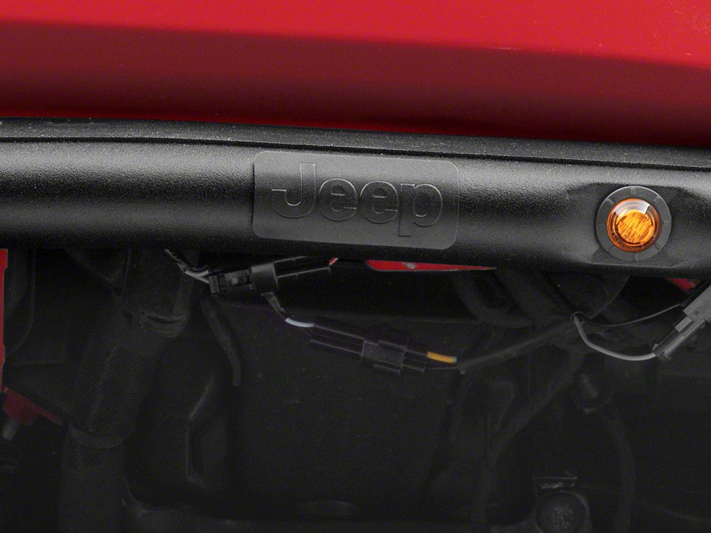 Jeep Licensed by RedRock Tubular Fender Flares with LED DRL and Marker Lights; Front (18-26 Jeep Wrangler JL)