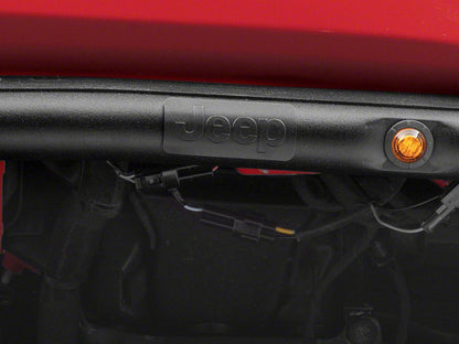 Jeep Licensed by RedRock Tubular Fender Flares with LED DRL and Marker Lights; Front (18-26 Jeep Wrangler JL)