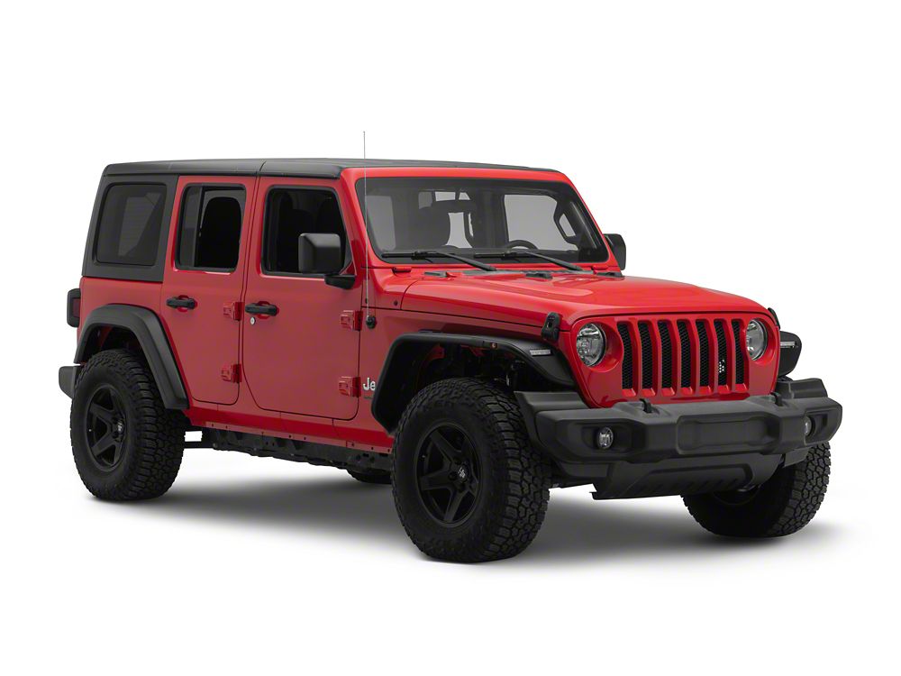 Jeep Licensed by RedRock Tubular Fender Flares with LED DRL and Marker Lights; Front (18-26 Jeep Wrangler JL)