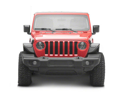Jeep Licensed by RedRock Tubular Fender Flares with LED DRL and Marker Lights; Front (18-26 Jeep Wrangler JL)