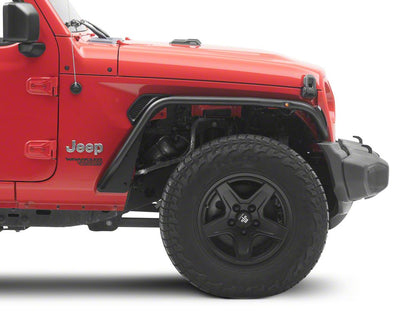 Jeep Licensed by RedRock Tubular Fender Flares with LED DRL and Marker Lights; Front (18-26 Jeep Wrangler JL)