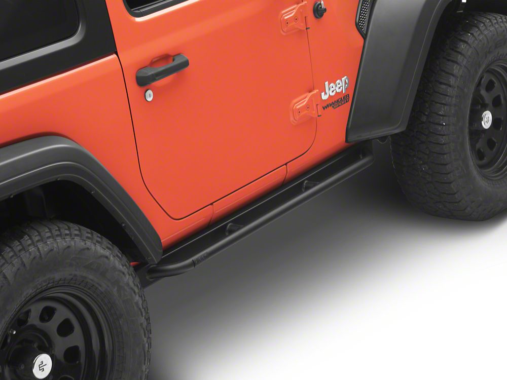Jeep Licensed by RedRock Enhanced Rubi Rails; Textured Black (18-26 Jeep Wrangler JL 2-Door)