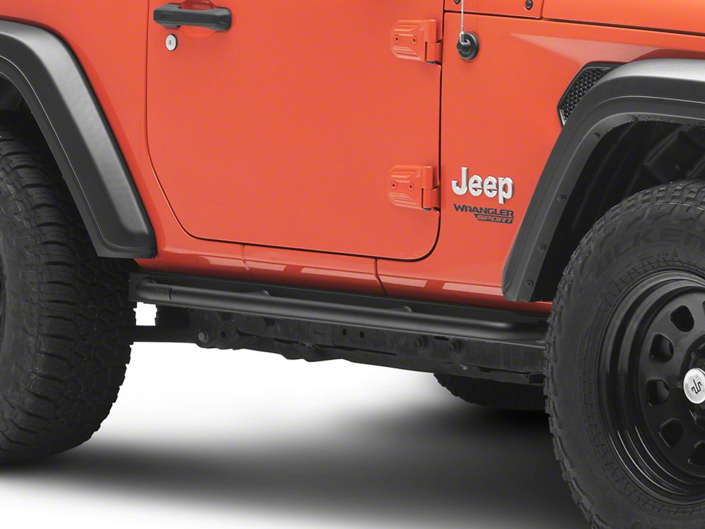Jeep Licensed by RedRock Enhanced Rubi Rails; Textured Black (18-26 Jeep Wrangler JL 2-Door)