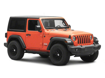 Jeep Licensed by RedRock 3-Inch Round Curved Side Step Bars; Textured Black (18-26 Jeep Wrangler JL 2-Door)