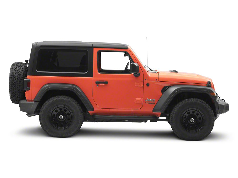 Jeep Licensed by RedRock 3-Inch Round Curved Side Step Bars; Textured Black (18-26 Jeep Wrangler JL 2-Door)