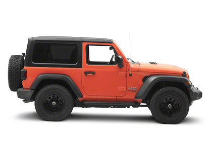 Jeep Licensed by RedRock 3-Inch Round Curved Side Step Bars; Textured Black (18-26 Jeep Wrangler JL 2-Door)