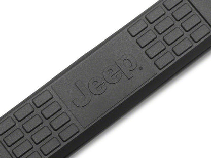 Jeep Licensed by RedRock 3-Inch Round Curved Side Step Bars; Textured Black (18-26 Jeep Wrangler JL 2-Door)