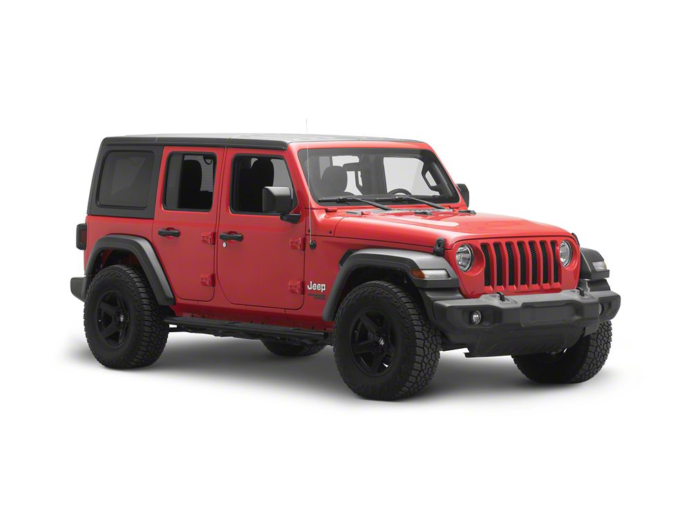 Jeep Licensed by RedRock Pinnacle Oval Bent End Side Step Bars; Textured Black (18-26 Jeep Wrangler JL 4-Door)
