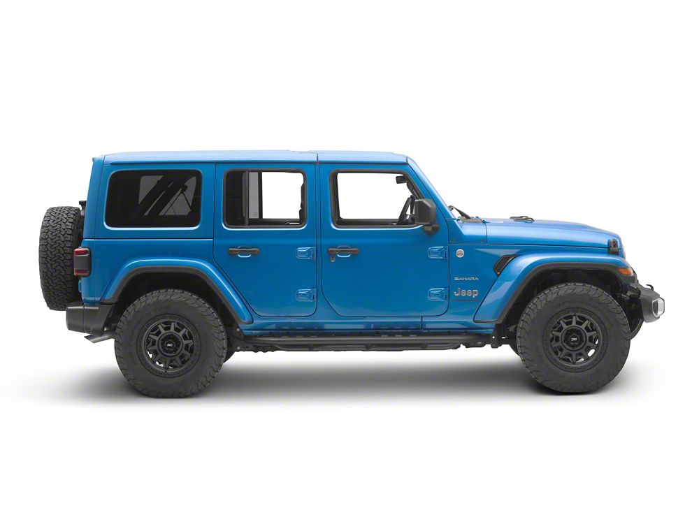 Jeep Licensed by RedRock Side Armor with Step Pads; Textured Black