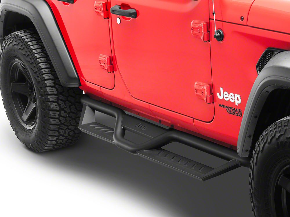 Jeep Licensed by RedRock HD Drop Side Step Bars (18-26 Jeep Wrangler JL 4-Door)