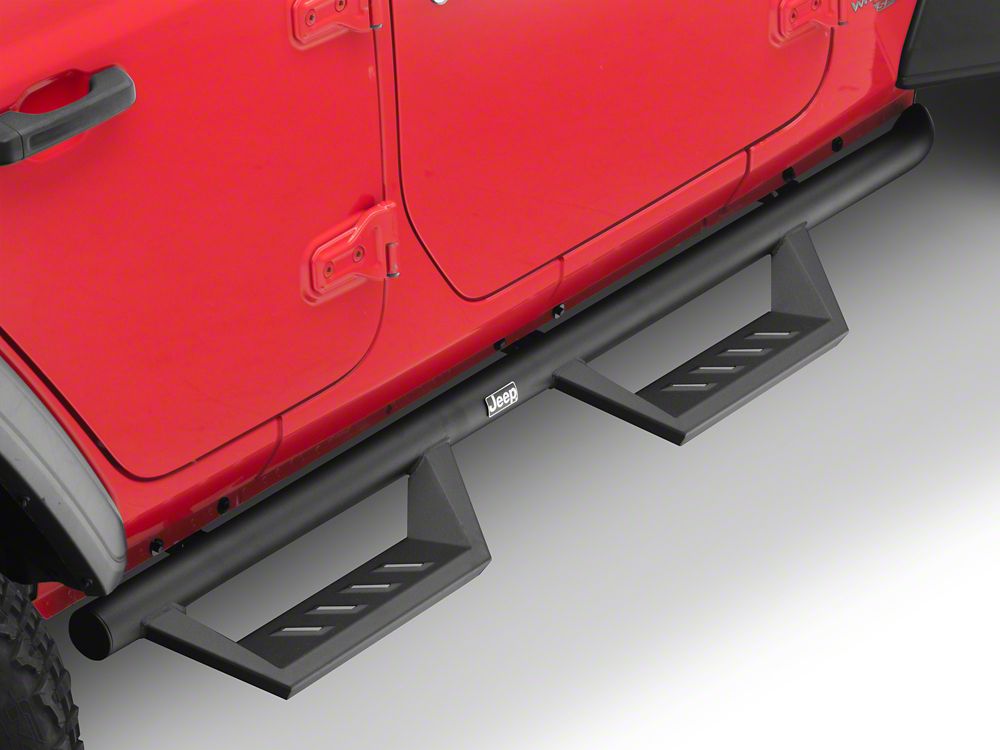 Jeep Licensed by RedRock Tubular Drop Side Step Bars (18-26 Jeep Wrangler JL 4-Door)