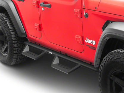 Jeep Licensed by RedRock Tubular Drop Side Step Bars (18-26 Jeep Wrangler JL 4-Door)