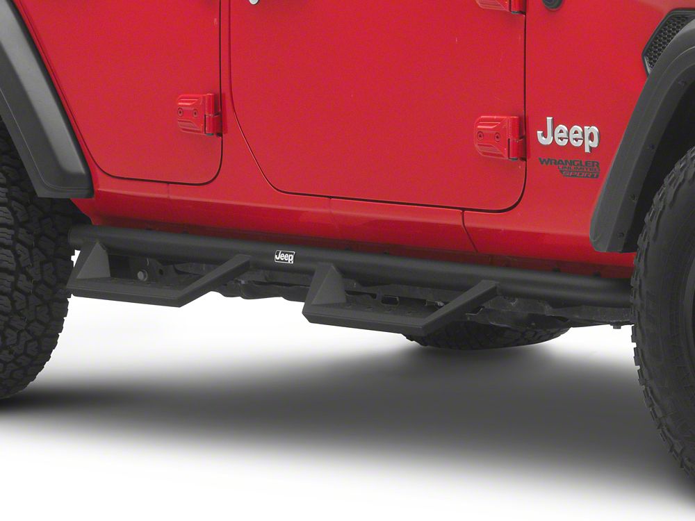 Jeep Licensed by RedRock Tubular Drop Side Step Bars (18-26 Jeep Wrangler JL 4-Door)