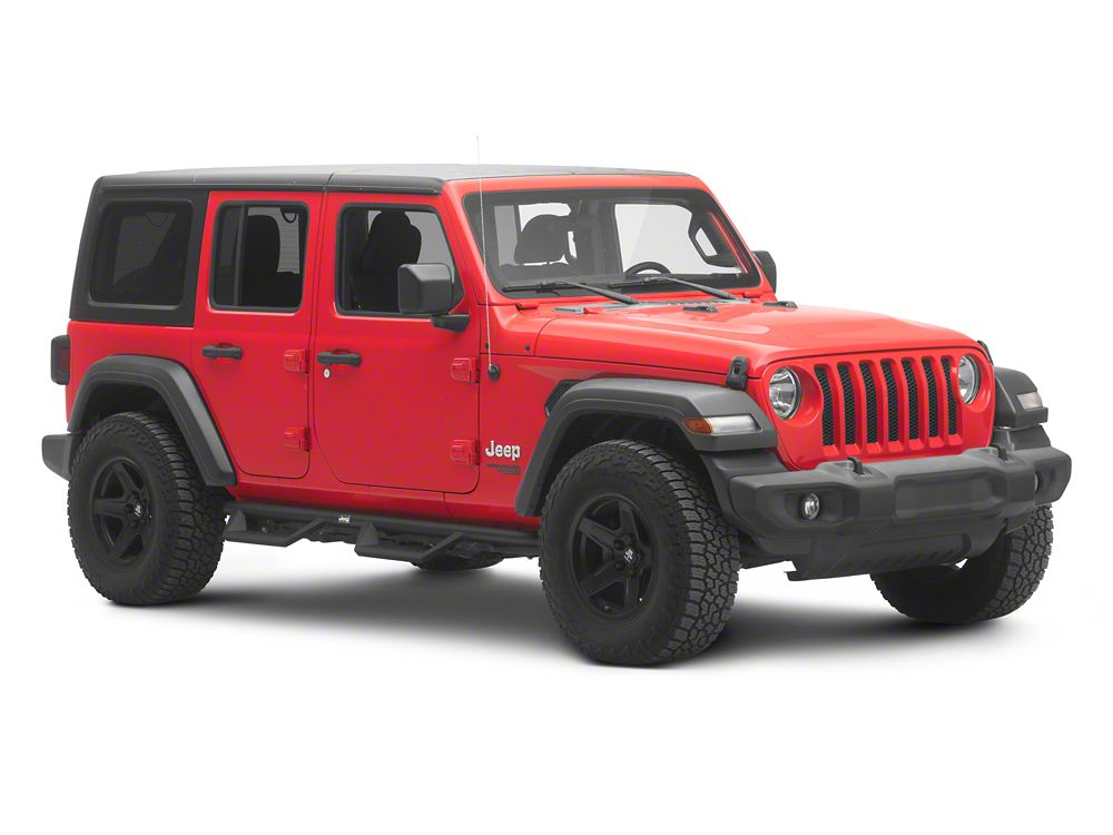 Jeep Licensed by RedRock Tubular Drop Side Step Bars (18-26 Jeep Wrangler JL 4-Door)