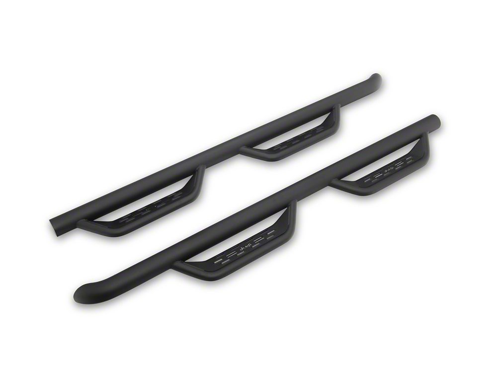 Jeep Licensed by RedRock Tubular Drop Side Step Bars; Fine Textured Black (18-26 Jeep Wrangler JL 4-Door)