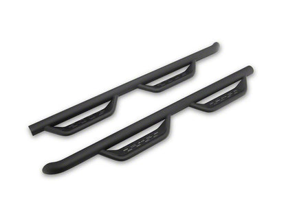 Jeep Licensed by RedRock Tubular Drop Side Step Bars; Fine Textured Black (18-26 Jeep Wrangler JL 4-Door)