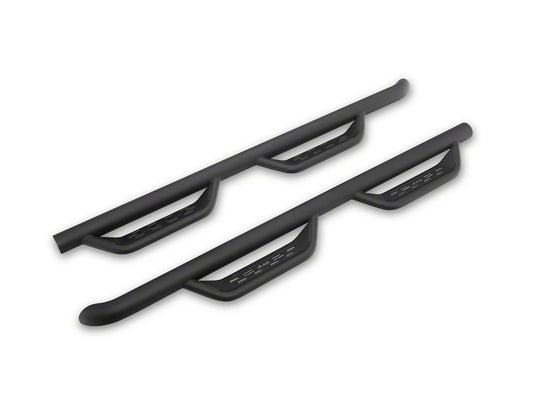 Jeep Licensed by RedRock Tubular Drop Side Step Bars; Fine Textured Black (18-26 Jeep Wrangler JL 4-Door)
