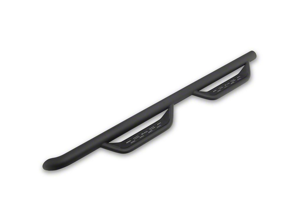 Jeep Licensed by RedRock Tubular Drop Side Step Bars; Fine Textured Black (18-26 Jeep Wrangler JL 4-Door)