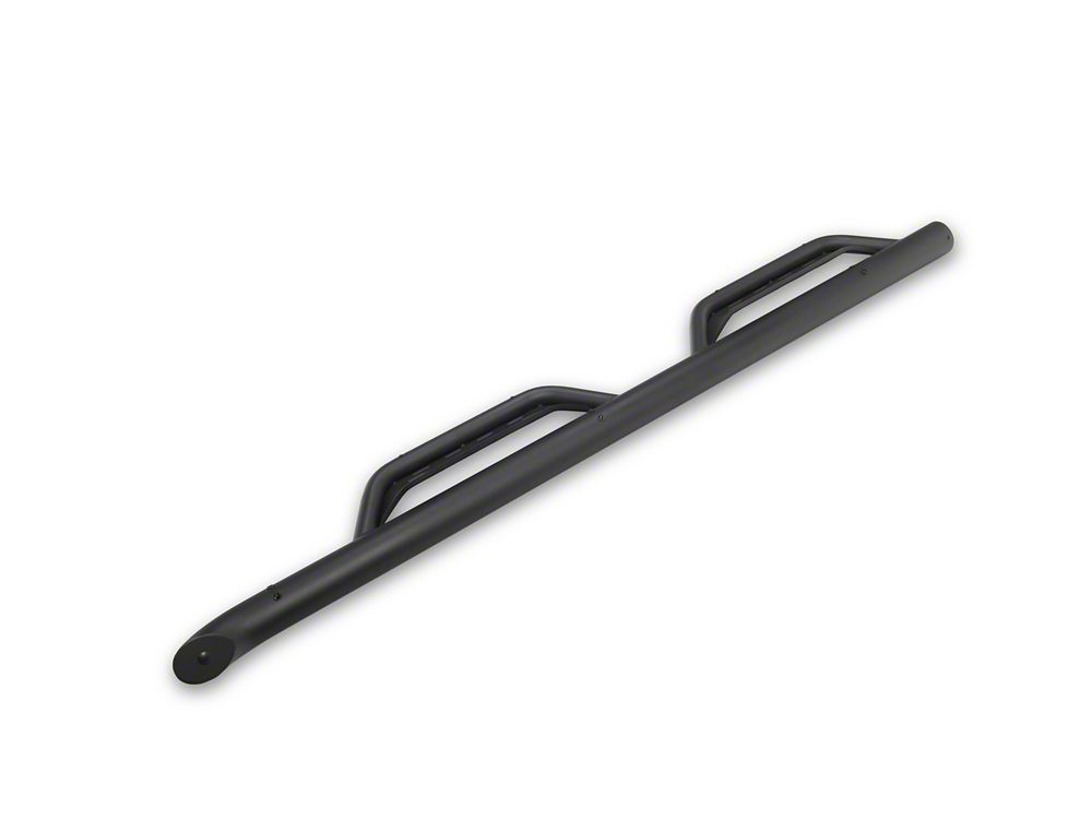 Jeep Licensed by RedRock Tubular Drop Side Step Bars; Fine Textured Black (18-26 Jeep Wrangler JL 4-Door)