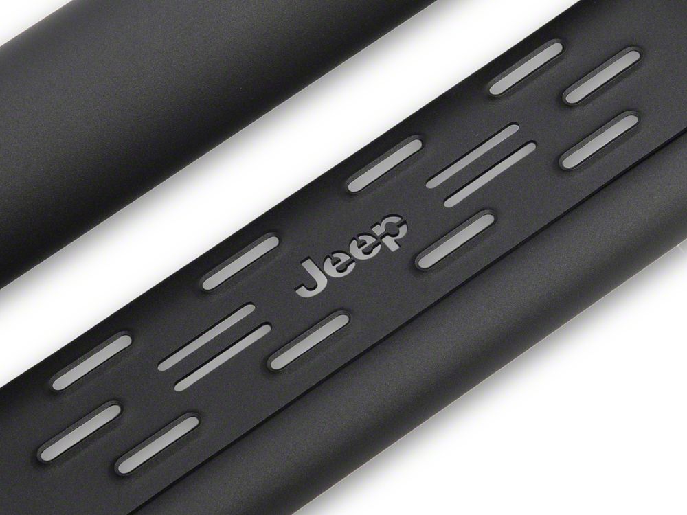 Jeep Licensed by RedRock Tubular Drop Side Step Bars; Fine Textured Black (18-26 Jeep Wrangler JL 4-Door)