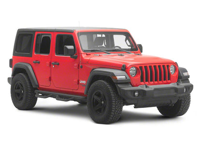Jeep Licensed by RedRock Tubular Drop Side Step Bars; Fine Textured Black (18-26 Jeep Wrangler JL 4-Door)