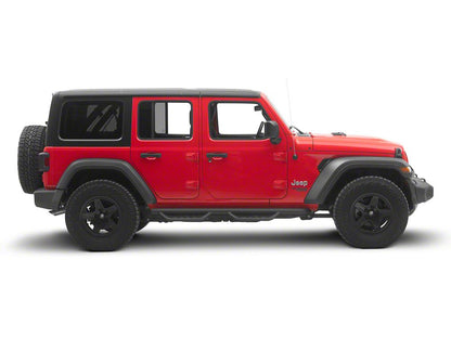 Jeep Licensed by RedRock Tubular Drop Side Step Bars; Fine Textured Black (18-26 Jeep Wrangler JL 4-Door)