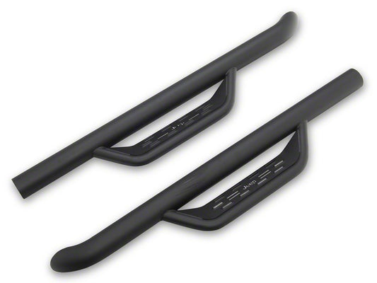 Jeep Licensed by RedRock Tubular Drop Side Step Bars; Fine Textured Black (18-26 Jeep Wrangler JL 2-Door)